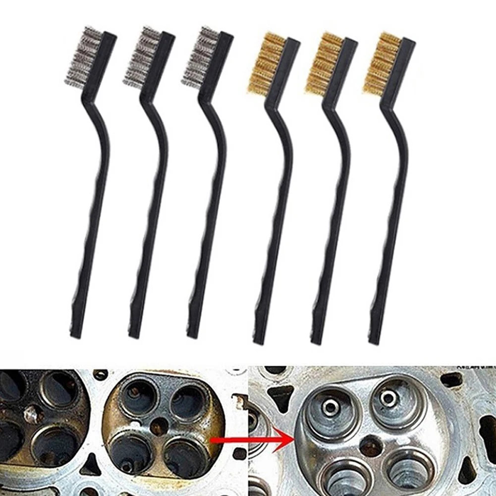 

Wire Brush Brass Brushes Woodworking Clean Tools Curved Handle For Polishing Metal Remove Rust Mini Rust Scratch