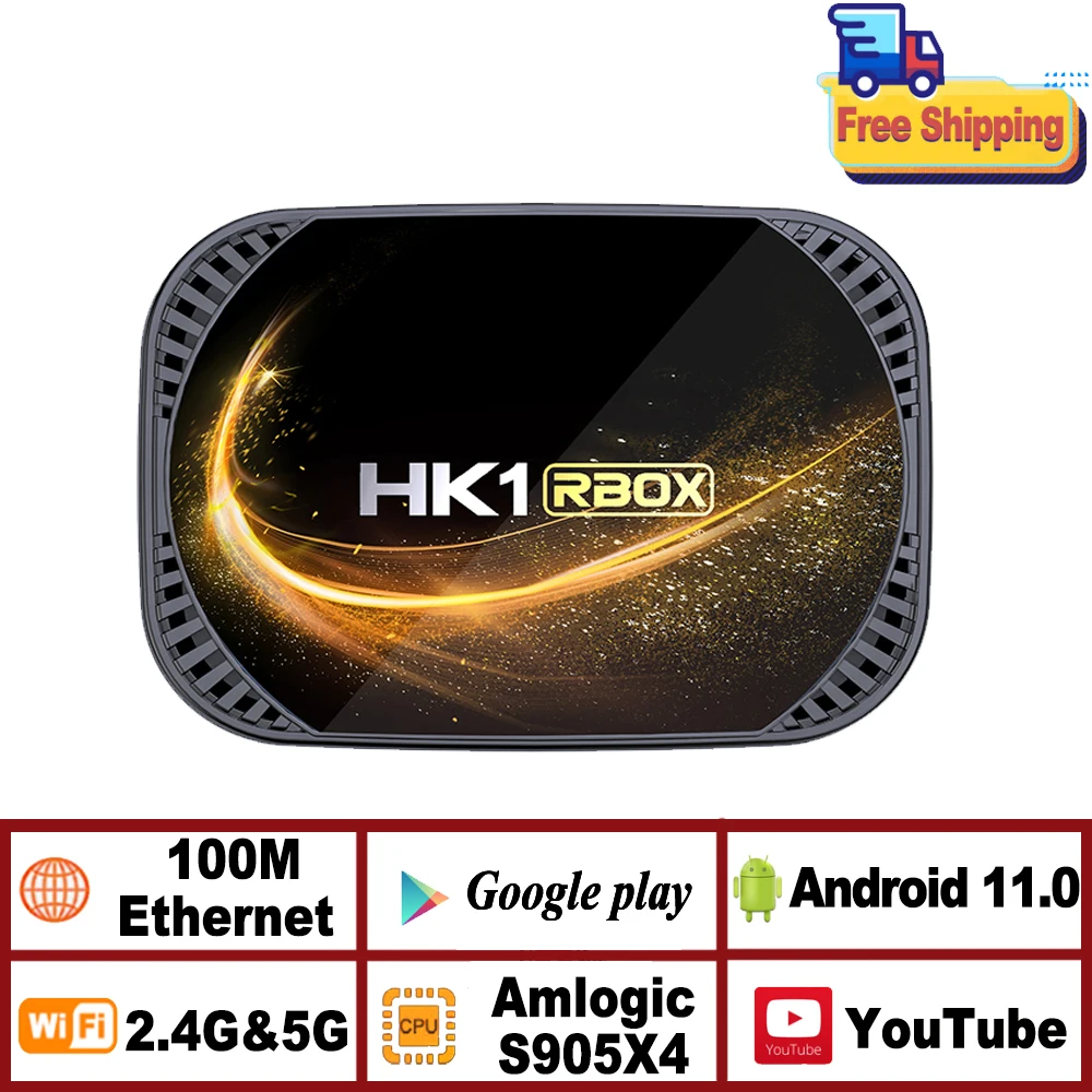 

HK1RBOX-X4S Smart TV BOX Android 11 Amlogic S905X4 2.4G&5G Dual Wifi 100M Ethernet Buletooth 4.1 4K Media Player Set Top Box