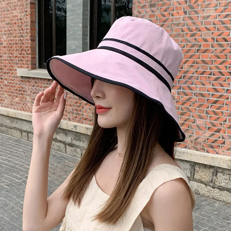 

Hat Women's New Parallel Bars Fisherman Hat Summer Sunscreen Hat Uv Proof Sun Hat Basin Hat Adult Hat Sun Hat