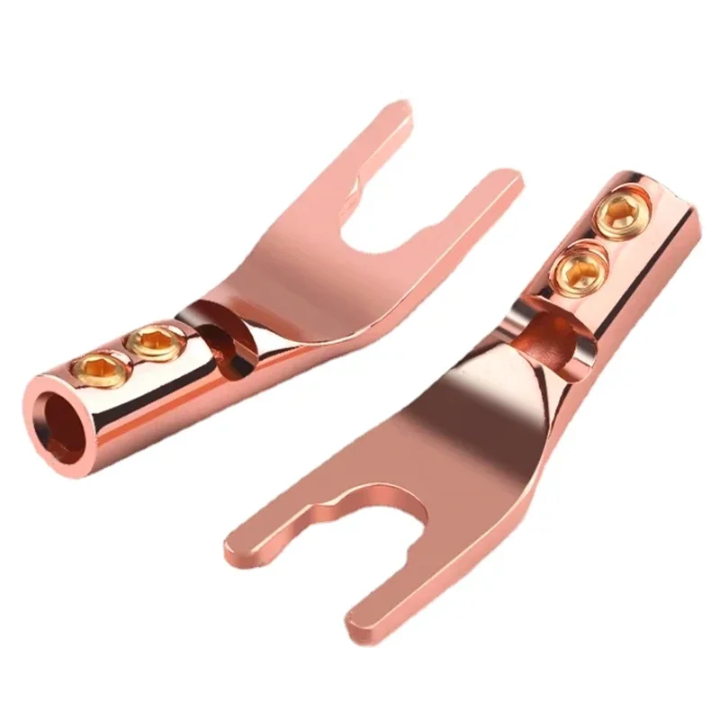 4 шт. U-образный разъем красная медь родиевое покрытие/позолоченный Y-образный Hi-Fi