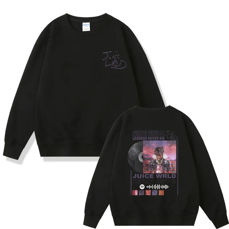 

Двусторонняя Толстовка Rapper Juice Wrld Legends Never Die альбом, Мужской флисовый хлопковый пуловер унисекс, модная уличная одежда