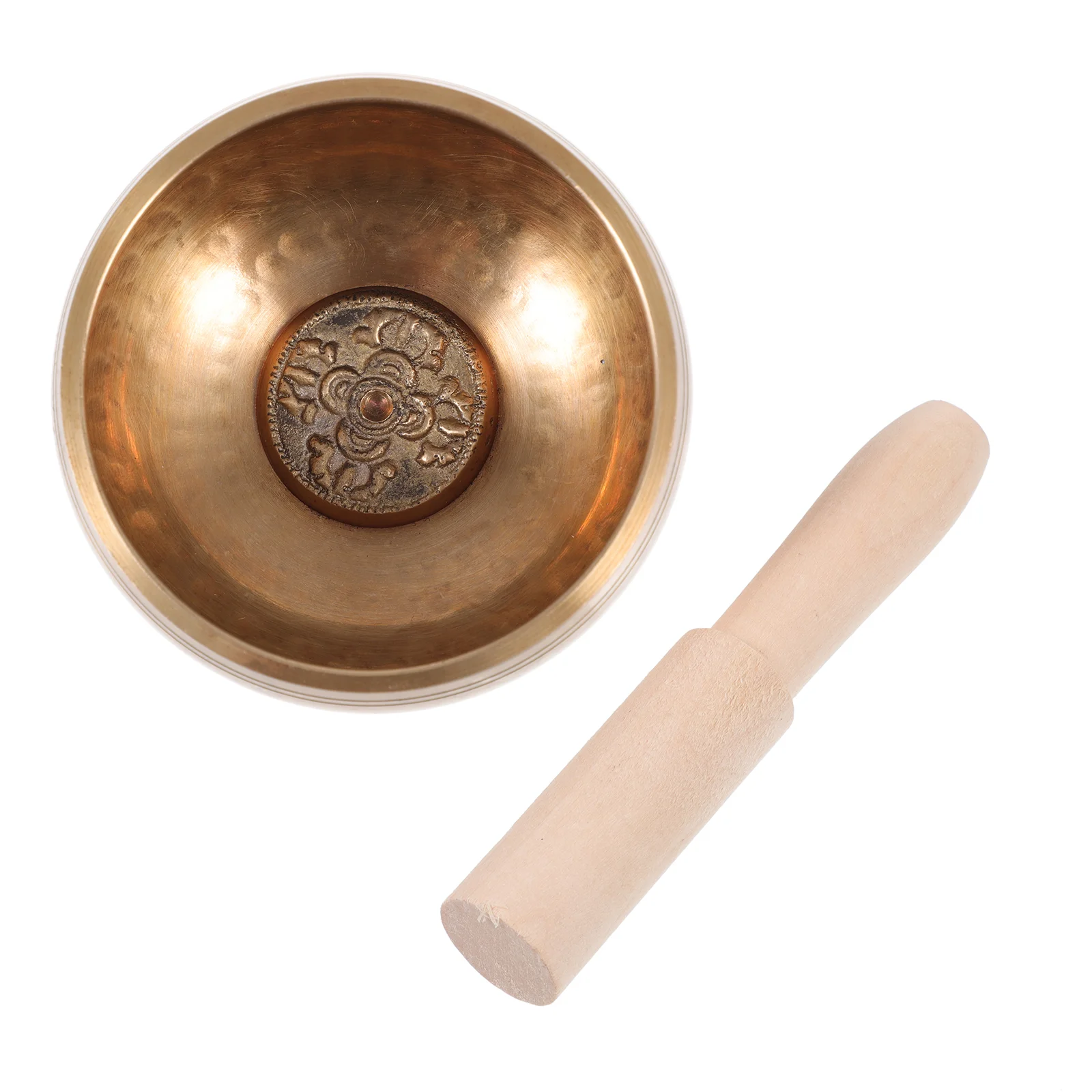 

Yoga Outfit Music Bowl 8cm Sound Copper Singing Rod Gasket Wood Meditation