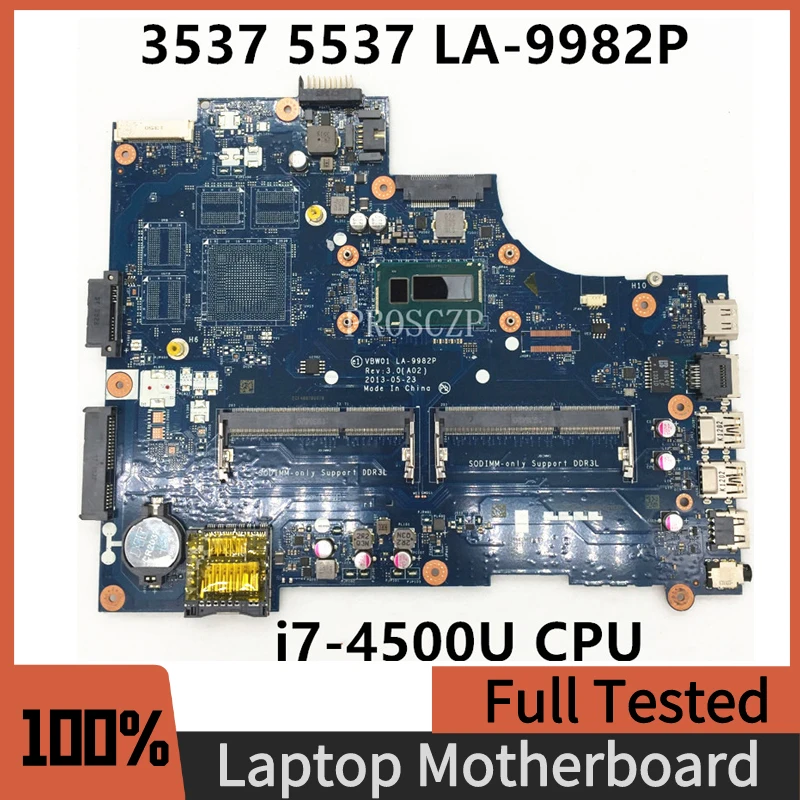 

Free Shipping High Quality For DELL 3537 5537 Laptop Motherboard VBW01 LA-9982P With i7-4500U CPU 2GB DDR3 100% Fully Tested OK