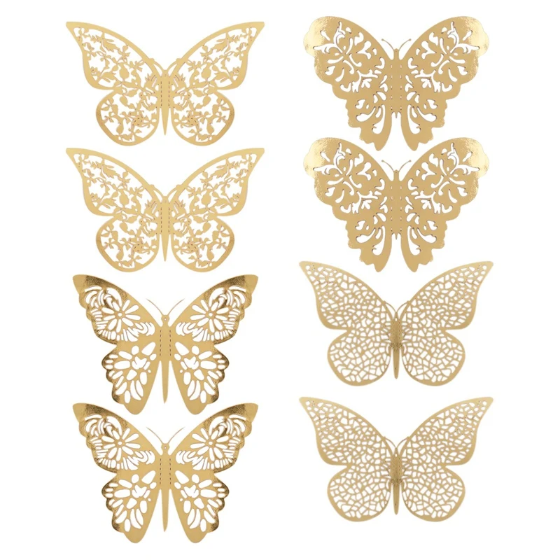 

48 шт. 3D Настенный декор в виде бабочки, розы, 3D вырез, декоративный Декор «сделай сам» для дома, фотообои для спальни