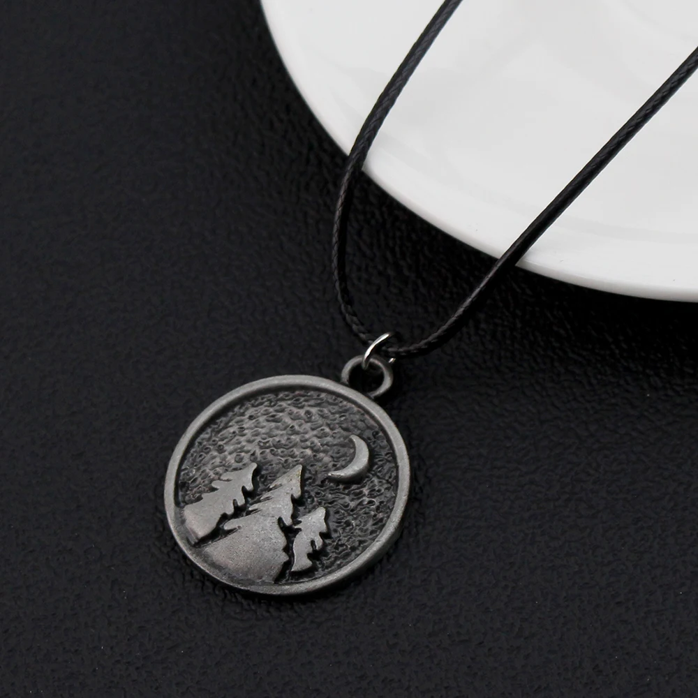 Ожерелье С Подвеской В Виде Фазы Луны И Лесной Сосны Круглый Кулон Унисекс