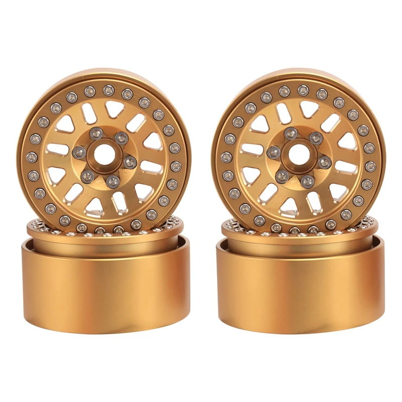 

4PCS 240G/Pcs Heavy Brass Beadlock 1.9 Wheel Hub Wheel Rim For 1/10 RC Crawler Car Traxxas TRX-4 Axial SCX10 RC4WD D90