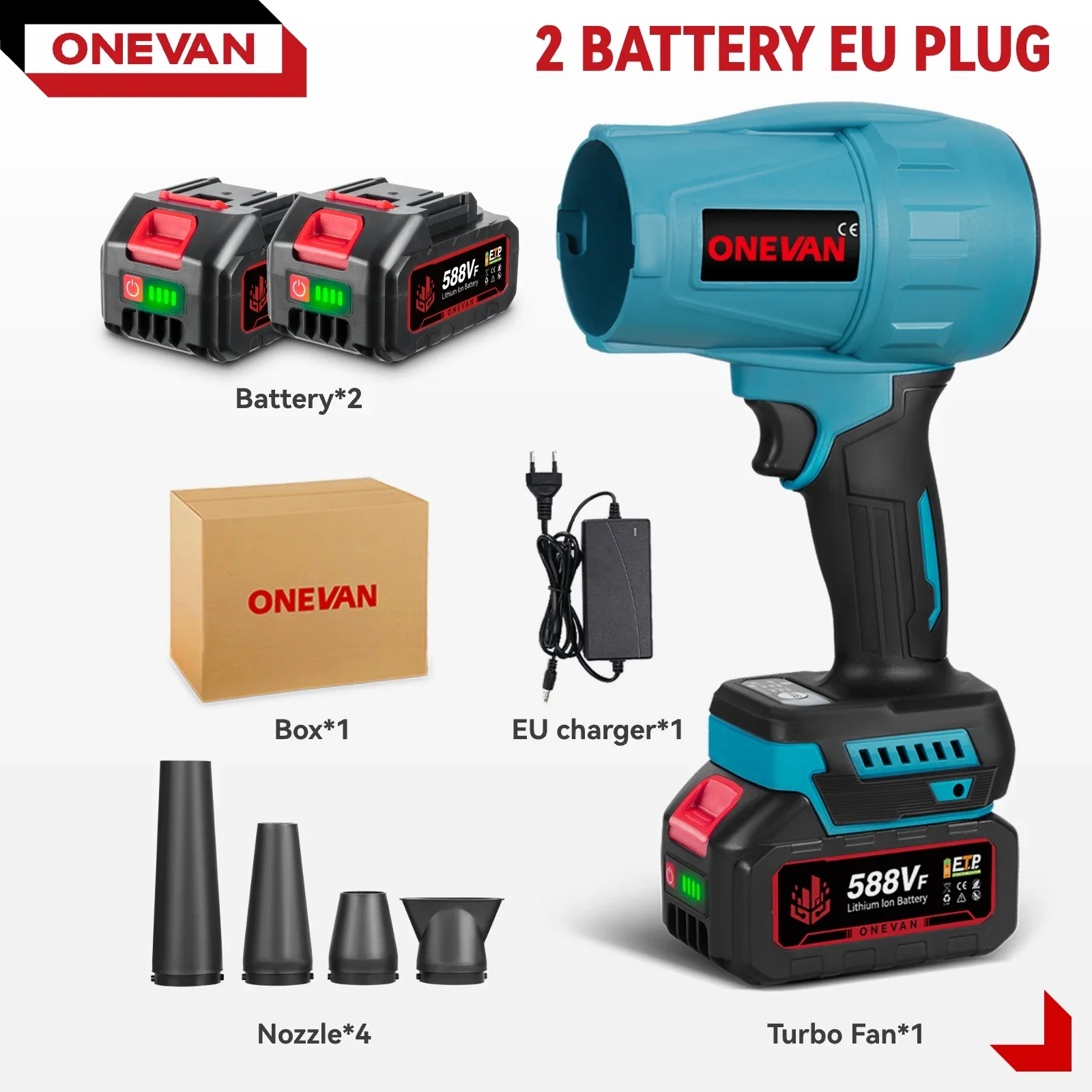 

ONEVAN Бесщеточный аккумуляторный воздуходувка для Makita 18В