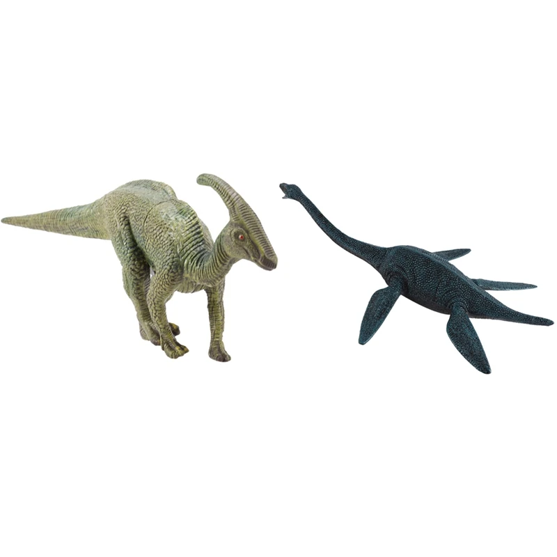 

2Pcs Big Size Wild Life Dinosaur Toy Plastic Play Toys Dinosaur Model Action Figures Kids Boy Gift - Blue & Green