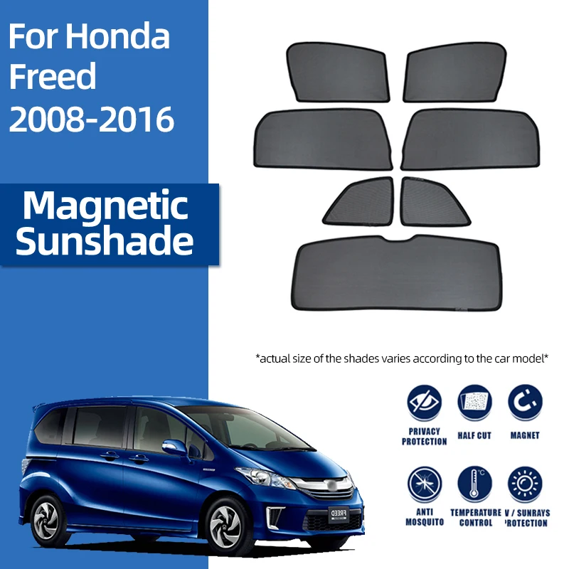 

For Honda Freed GB3 GB4 2008-2016 Magnetic Car Sunshade Shield Front Windshield Frame Curtain Rear Side Window Sun Shade Visor