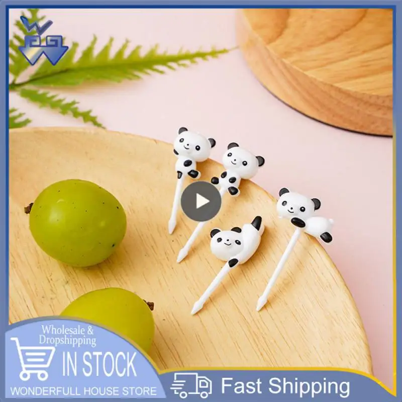 

6-Bird Leaft Bee Flower Fruit Fork Children Toothpick Food Prod Plastic Lunch Box Accessories Mini Salad Cake Decoration