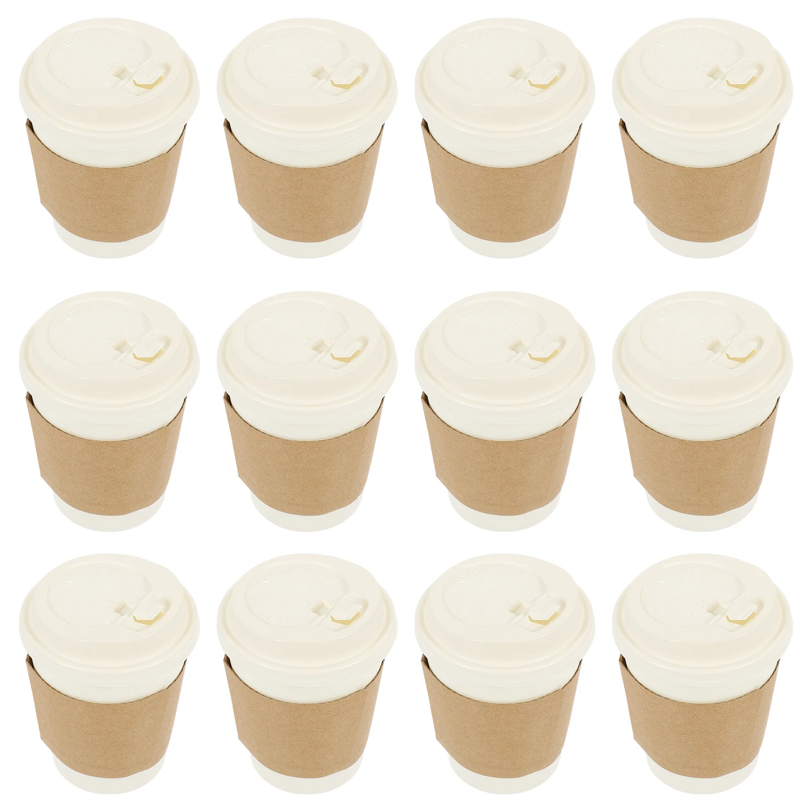 

12 Sets Beverage Paper Cups Paper Espresso Cups Coffee Cups with Dome Lids Paper Coffee Container Paper Cup