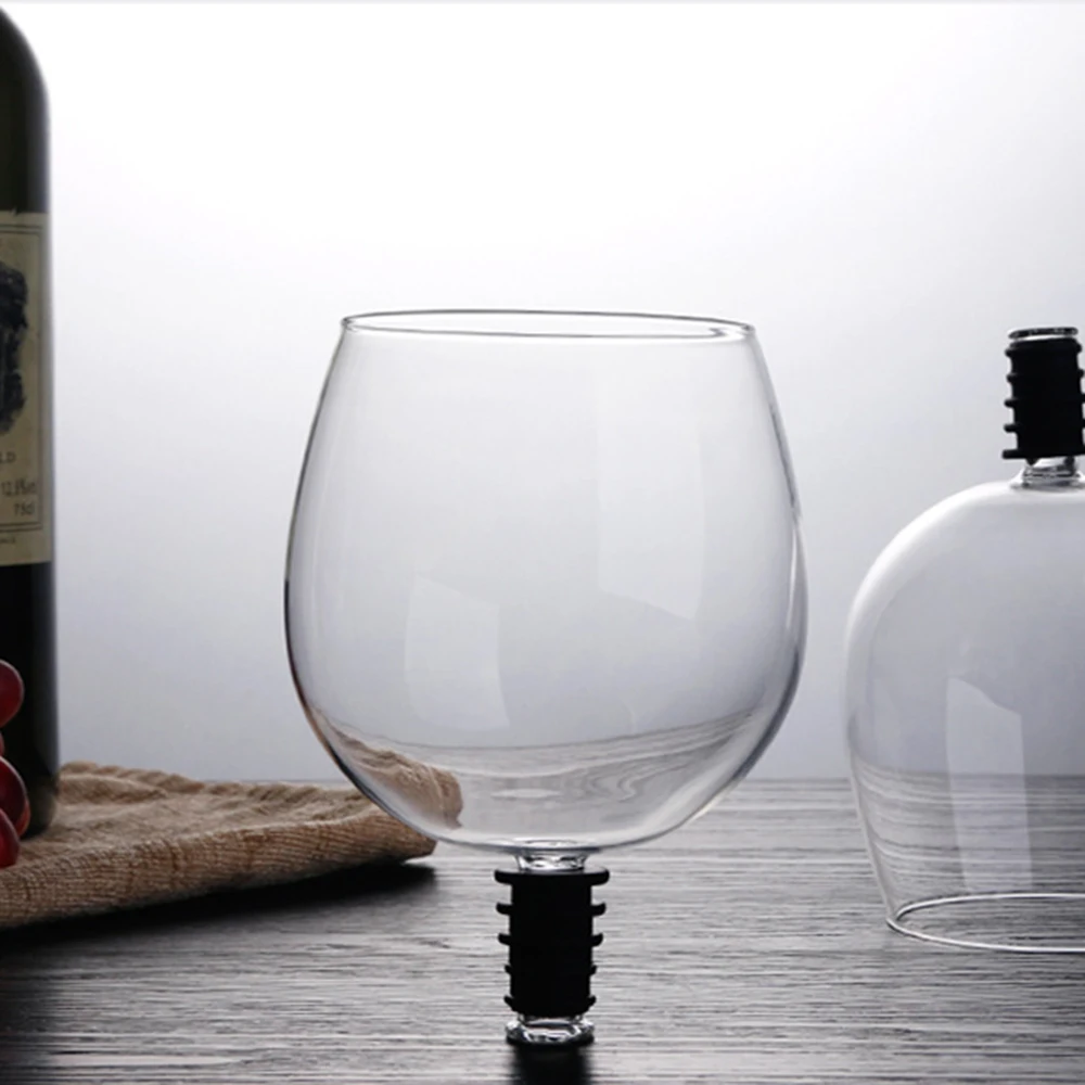 

1pcs Creative Red Wine Champagne Glass Cup With Silicone Seal Drink Directly From Bottle Party Bar Tool Crystal Glass Cup