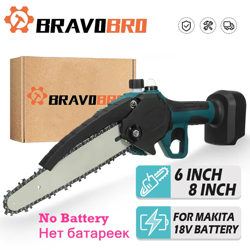 

3000W 6 Inch/8 Inch Electric Chain Saw Without Battery Oil Automatic Injection Refueling Woodworking Tool for Makita 18V Battery