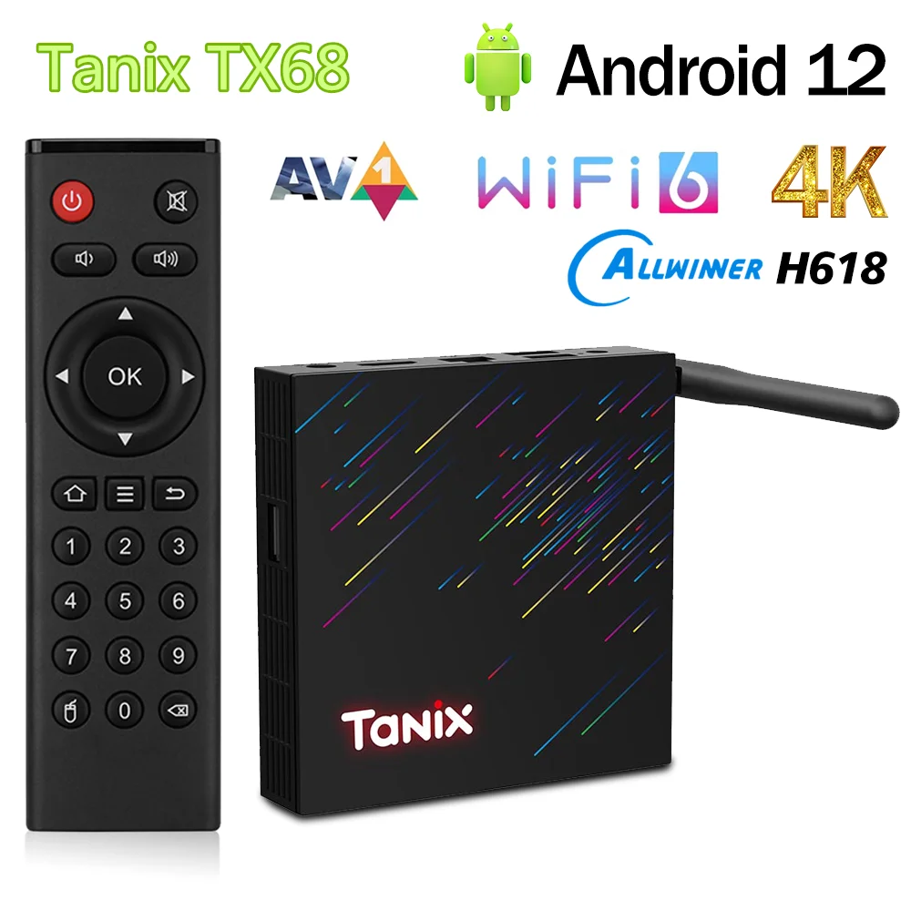 

Оригинальная ТВ-приставка Tanix TX68, Android 12, Allwinner H618, WiFi6, 2G16G, 4 ГБ, 32 ГБ, 64 ГБ, 3D BT AV1, 2,4G, 5G, Wi-Fi, 4K, HDR, медиаплеер, набор TopBox