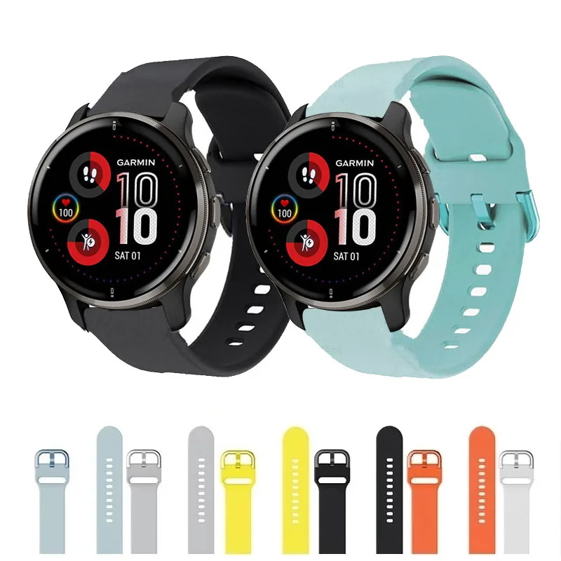 

Мягкий силиконовый ремешок для Garmin CAME 2 Plus/ Vivoactive 4, ремешок для часов, браслет для Samsung Galaxy Watch Active 2 40 мм 44
