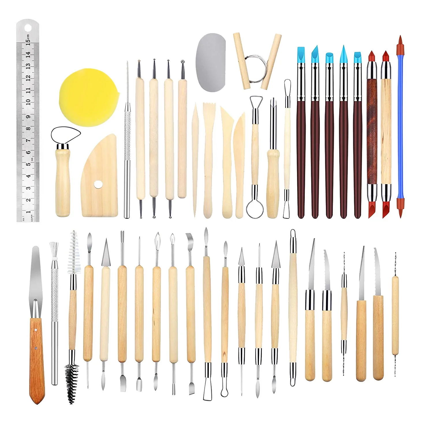 

48Pcs Clay Tools Sculpting Pottery Tools Polymer Modeling Clay Sculpture Set for Pottery Modeling,Carving,Ceramics