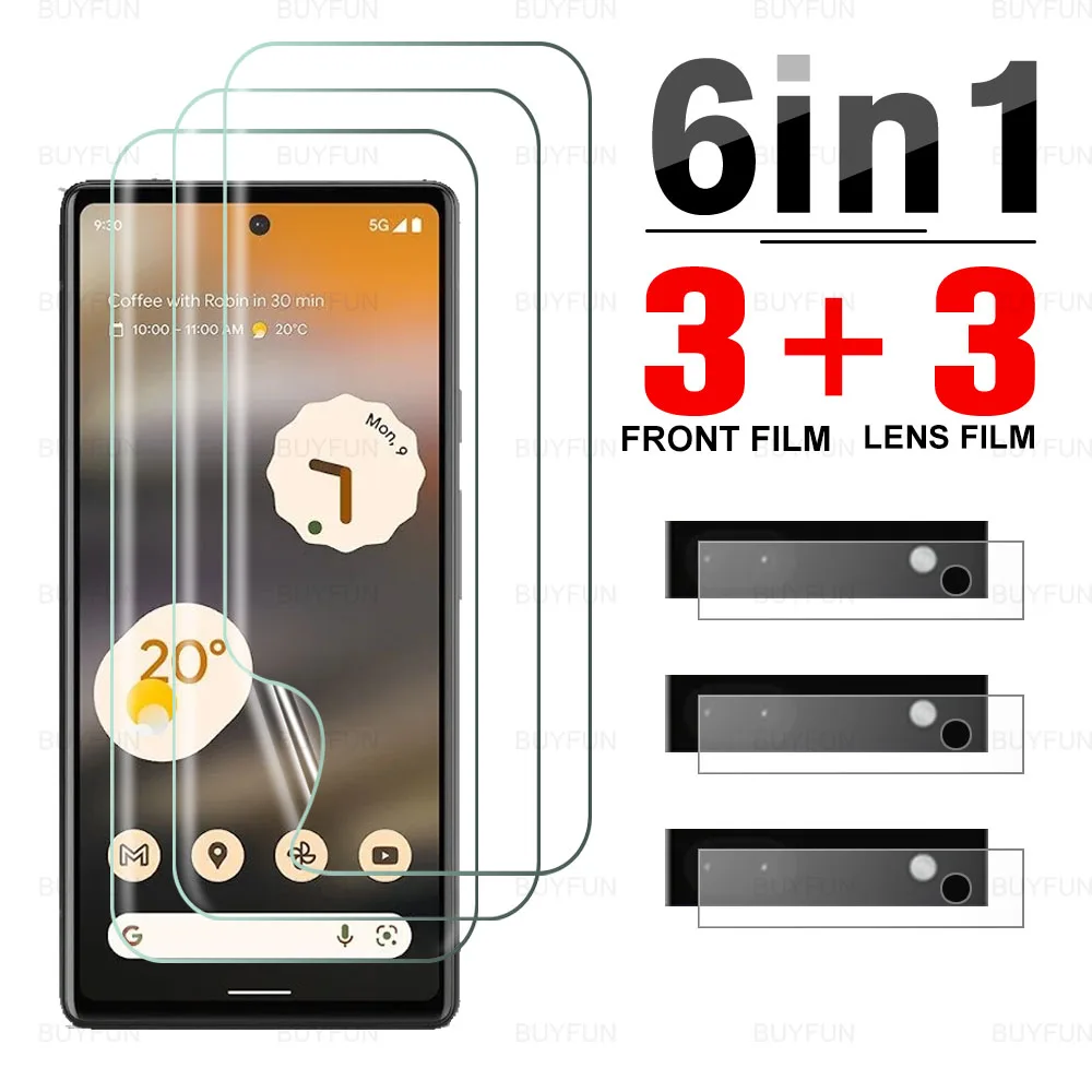 

Гидрогелевая пленка 6 в 1 для Google Pixel 6A, 6,1 дюйма, полное покрытие, мягкая пленка защита для экрана камеры для Google Pixel 6 Pro Pixel6 Pro