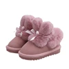 Winter Kids Shoes for Girl Snow Boots Cute Bow Plush Warm Baby Girl Shoes Non-slip Warm Children Girls Ankle Boots 1