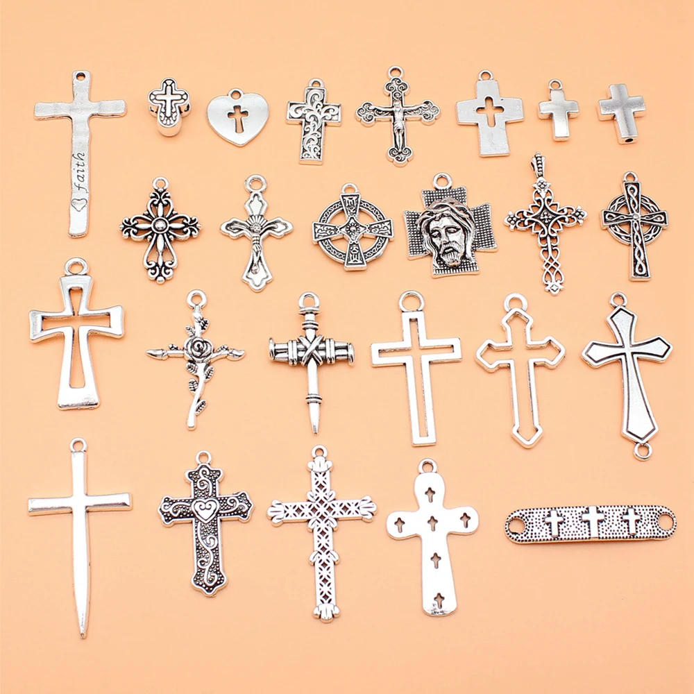 

Cross Charms Crafts Necklace Jewelry Making Supplies 25pcs/set