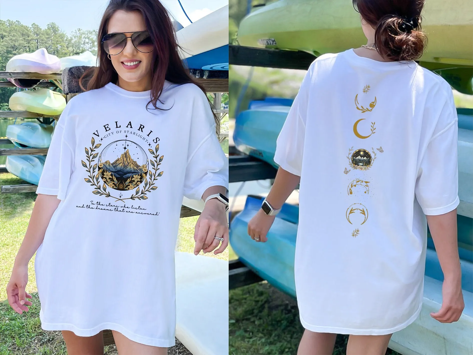 Футболка Velaris City Of StarlighT 2-сторонняя футболка SweaT The Night CourT свитер SJM Acotar