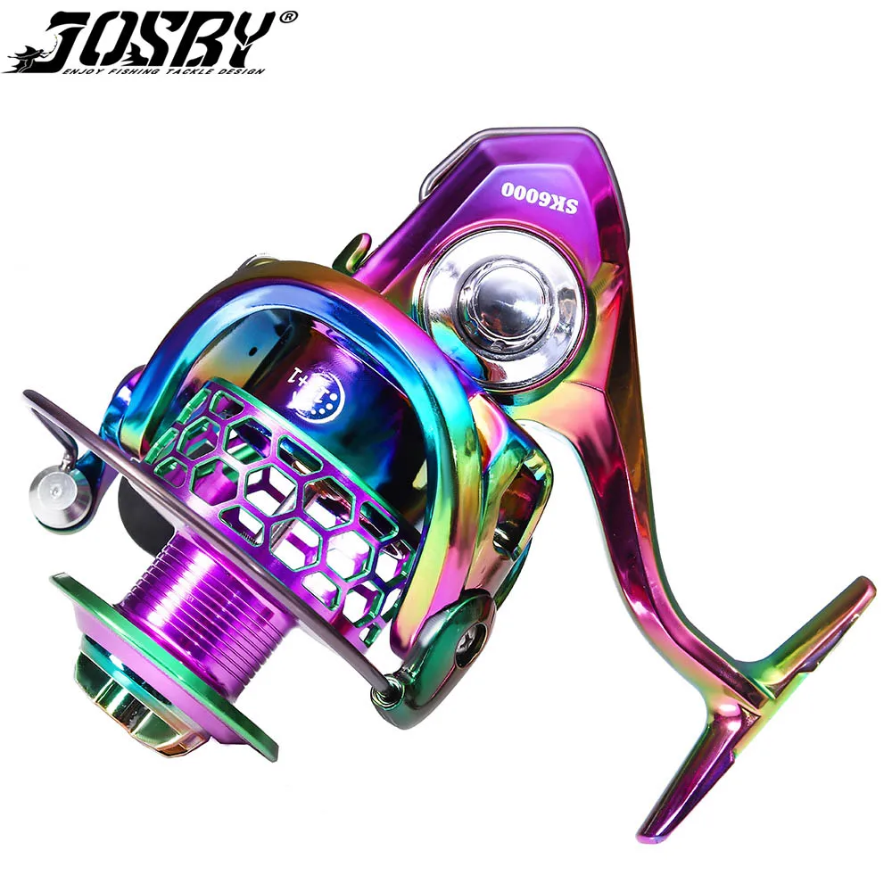 

Металлическая катушка JOSBY, разноцветные катушки для спиннинга 8-15 кг, максимальное усилие фрикциона 5,2: 1/4.7:1, высокая скорость, для карпа, море