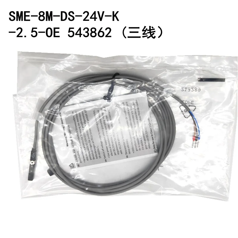 

543862 FESTO Type Pneumatic Cylinder Magnetic Switch SME-8M-DS-24V-K-2.5-OE Sensor Three Core Proximity Switch 543863 543876