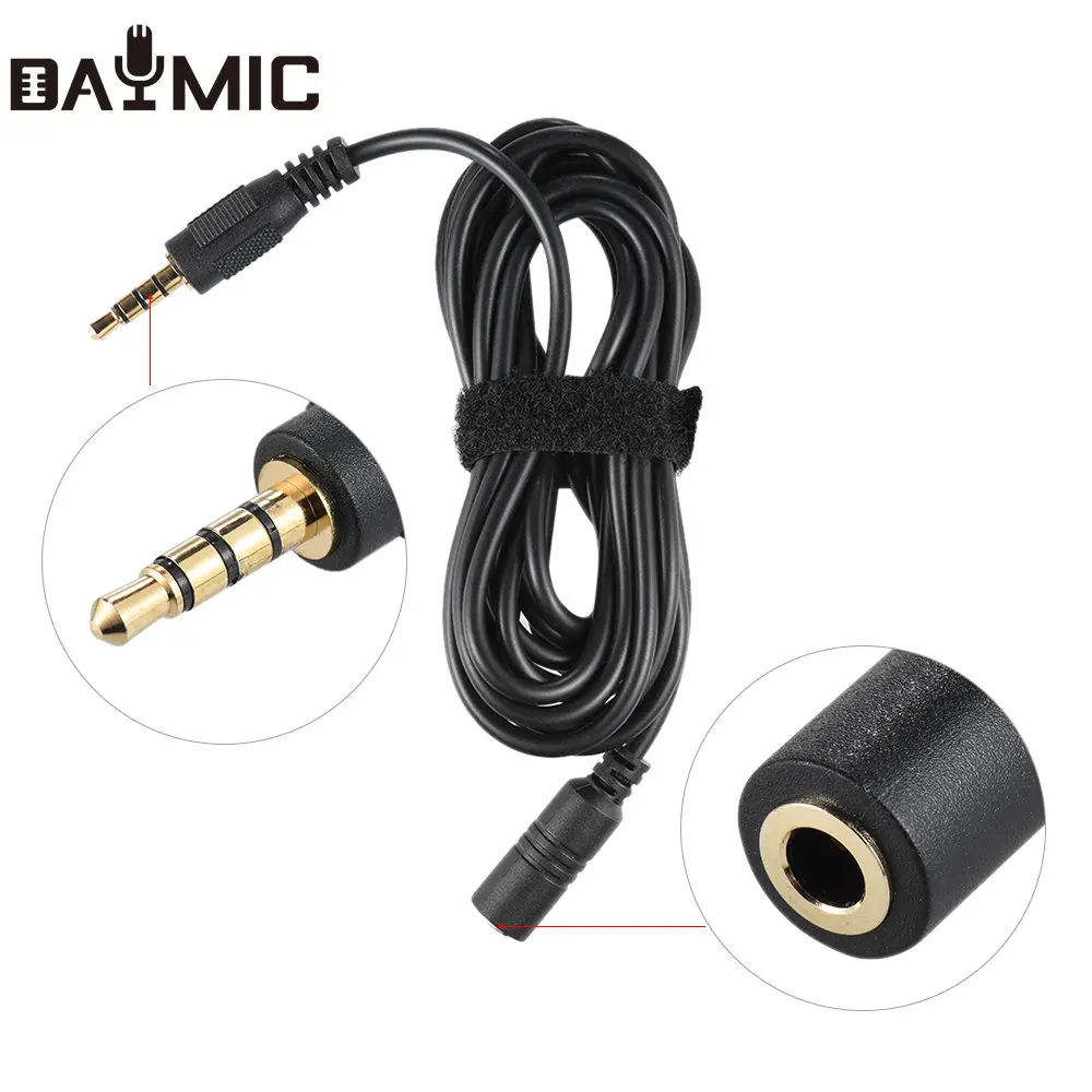 

2M Female 3.5mm To Male 3.5mm Plug Microphone Extension Connect Cable Wire For Cellphone Smartphone Mic Microphone
