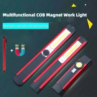 Multifunctional COB XPE LED Torch Magnet UV Light Portable Handheld Work Light 5 Modes Built-in Battery Red Light Warning Light