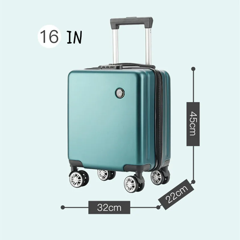 16 In Women's Suitcase Travel Bags Anti-scrat Medium Abs Spinner Whole Transaction Document Bag Rolling Travel Luggage Suitcase