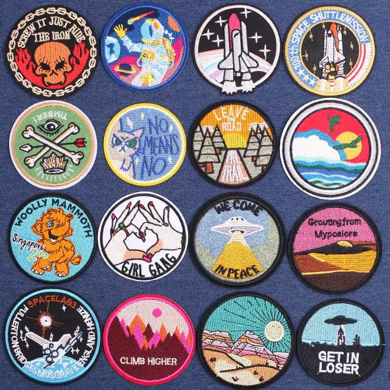 

Outdoor Travel Patches for Clothing Iron on Space Explore Embroidery Patches on Clothes Nature Adventure Mountaion Patch Badges