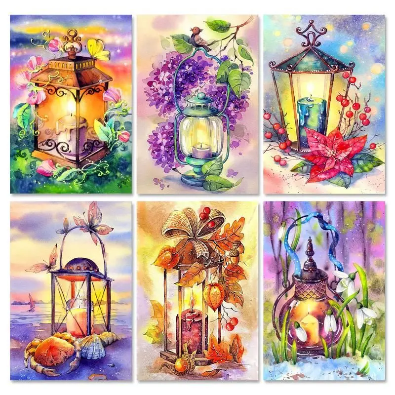 

GATYZTORY 60x75cm Frame Painting By Numbers Kits Flower Lamp Scenery Oil Picture By Number Modern Home Wall Artcraft