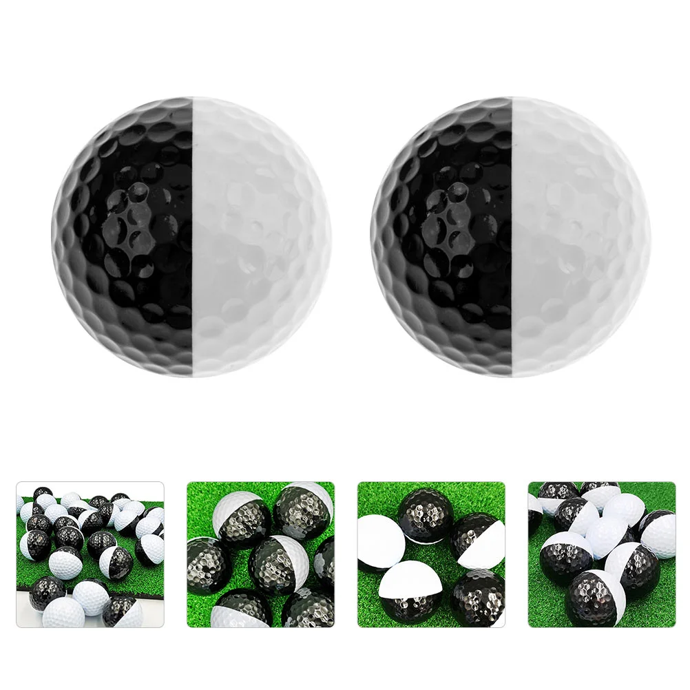 

2Pcs Golfing Training Balls Two Color Practice Balls Putter Aiming Training