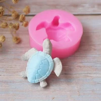 silicone fondant mold cute lovely sea turtle shape ocean theme fondant cake decoration gum paste chocolate mould small size