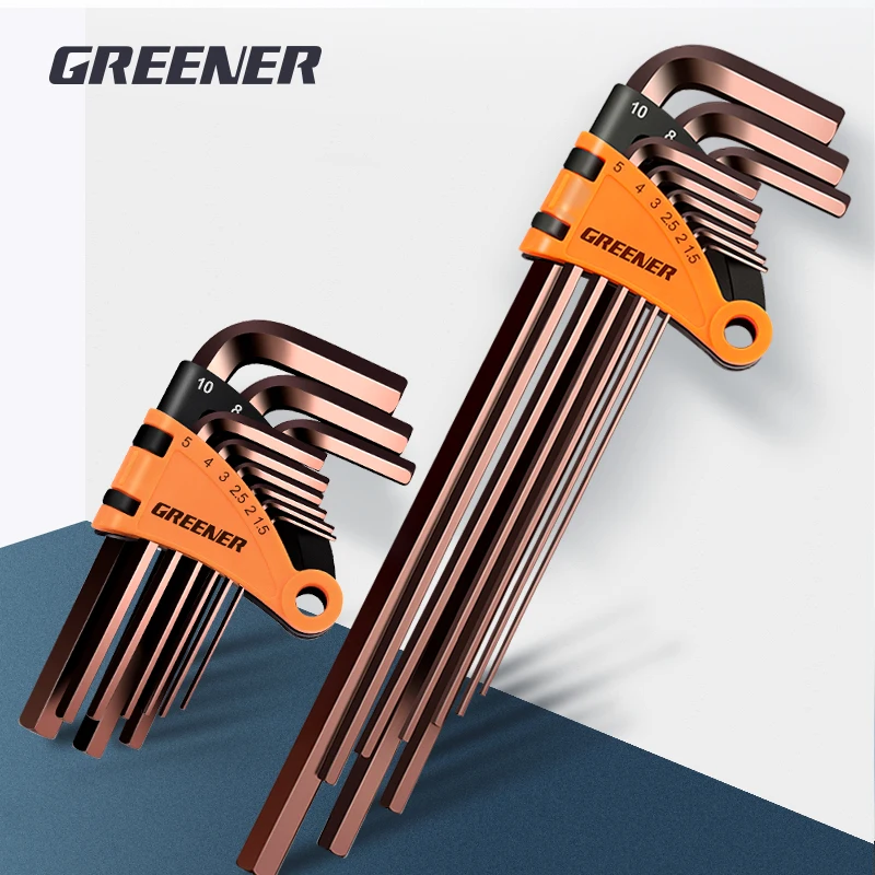 

Гаечный ключ Greener, 9 шт., метрический ключ, дюймовый ключ, размер L, бытовой ключ для технического обслуживания, плоский шаровой торцевой ключ, ...