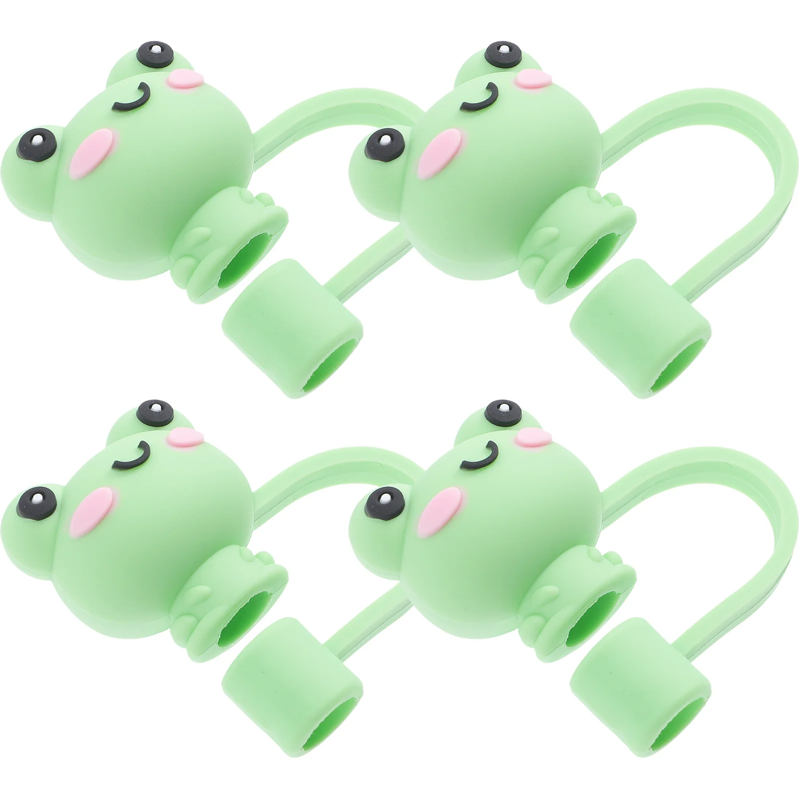 

4 Pcs Cartoon Straw Lid Drinking Caps Cover Tips Protector Silicone Silica Gel Covers Tumblers Rubber Straws Party Favors