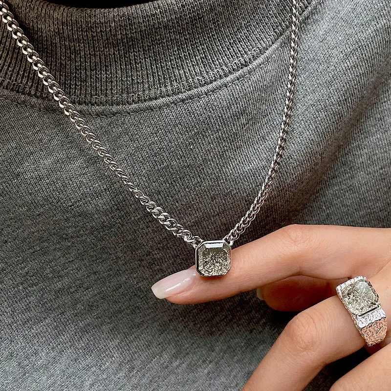 Ожерелье серебряного цвета с толстой цепочкой для женщин модное элегантное