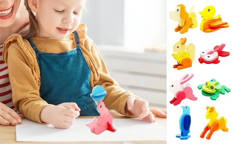 

3D деревянные головоломки с животными, раннее обучение, обучающая игрушка, Интерактивная игрушка для детей, подарок на день рождения и Рождество