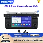 Автомагнитола Carplay, Android 10, стерео, для BMW E46 M3 318320325330335, Автомобильная GPS-навигация, мультимедиа, 1DIN, BT, Wi-Fi, 4G, AHD-камера