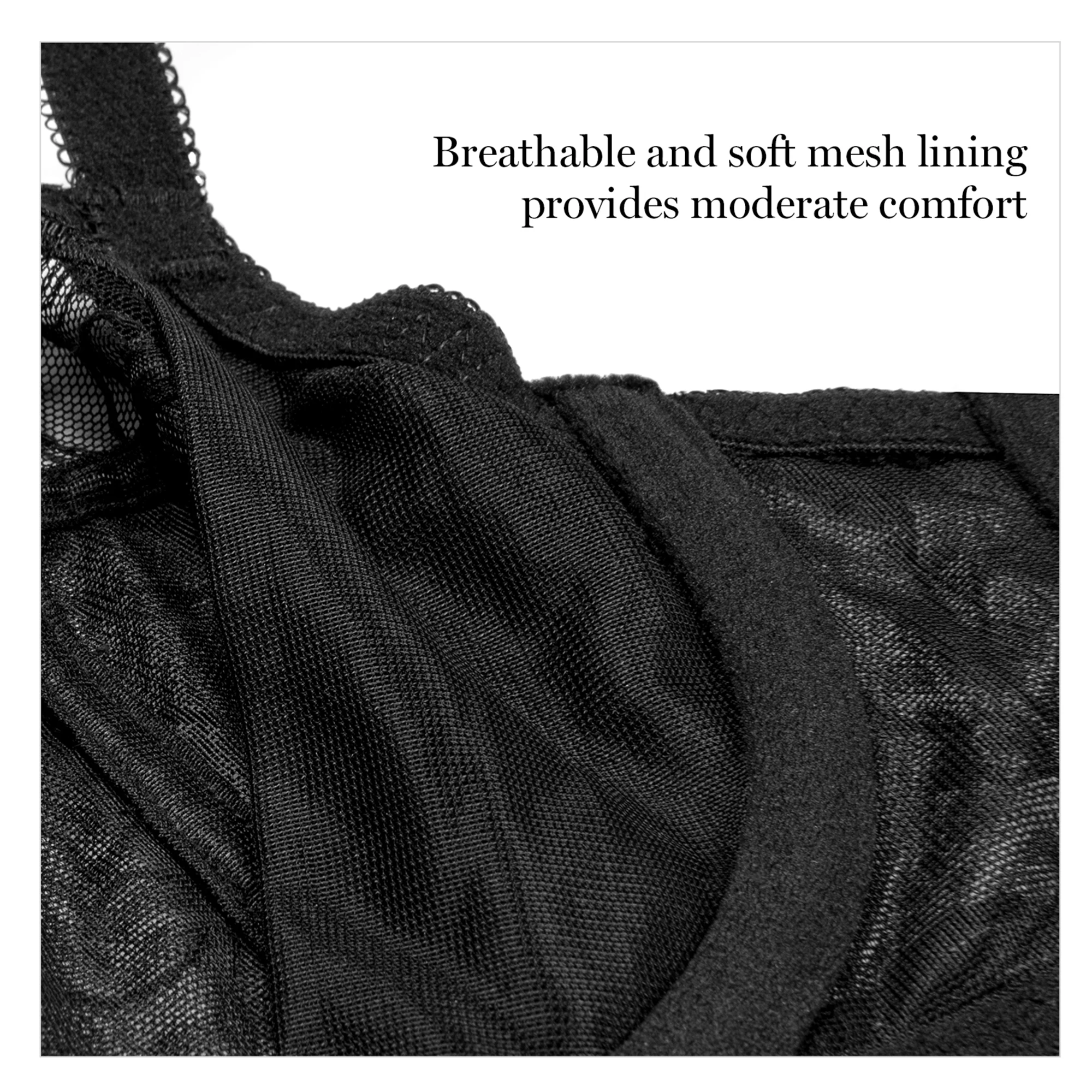 Women’s Sexy Lace Bra Plus Size Underwire Embroidered Unlined Bra Non Padded SEE Through Thin Semi Half Sheer