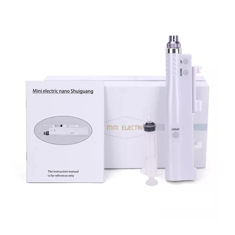 

Hydra Injector Mesotherapy Aqua Derma Pen With 12 Pin Needles and Tube 2 in 1 Portable Smart Pen Facial Injection Machine