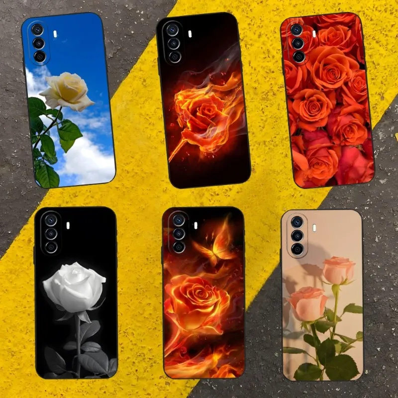 

Bright Red Roses Flowers Phone Case For Honor X20 X9 30 10 60 Pro 50 20i 70 SE V9 X30 V40 V30 V20 X10 Max Shockproof Back Cover