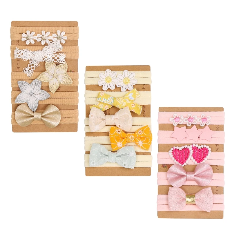 

Bow Headbands Baby Girl Headband with Embroidery Bow Gender Neutral Infant Hairband Headdress Accessories Newborn Gift