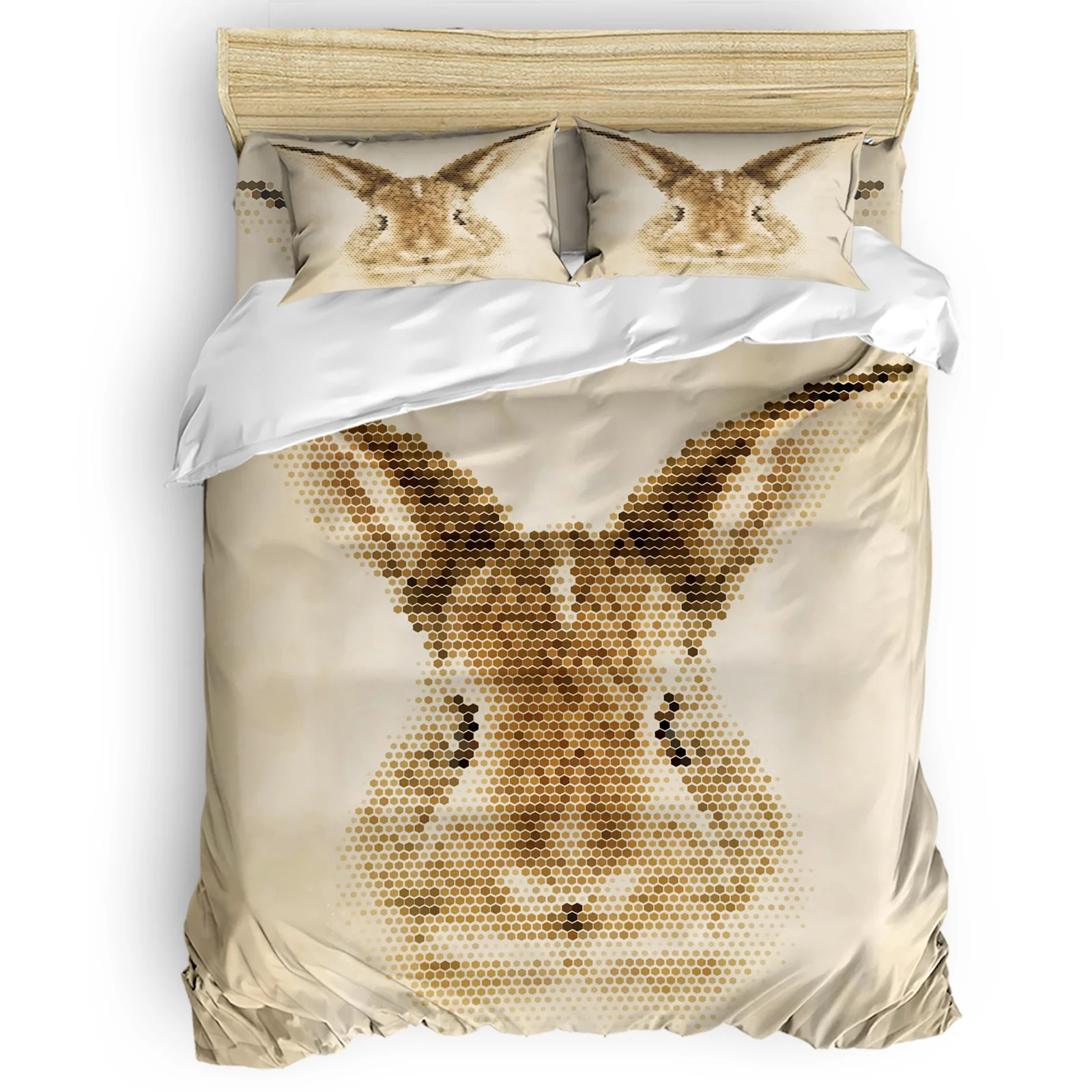 

Rabbit Polka Dot Illustration Comfortable Household Goods Bedroom Bed Luxury Duvet Cover 2/3/4 Pieces