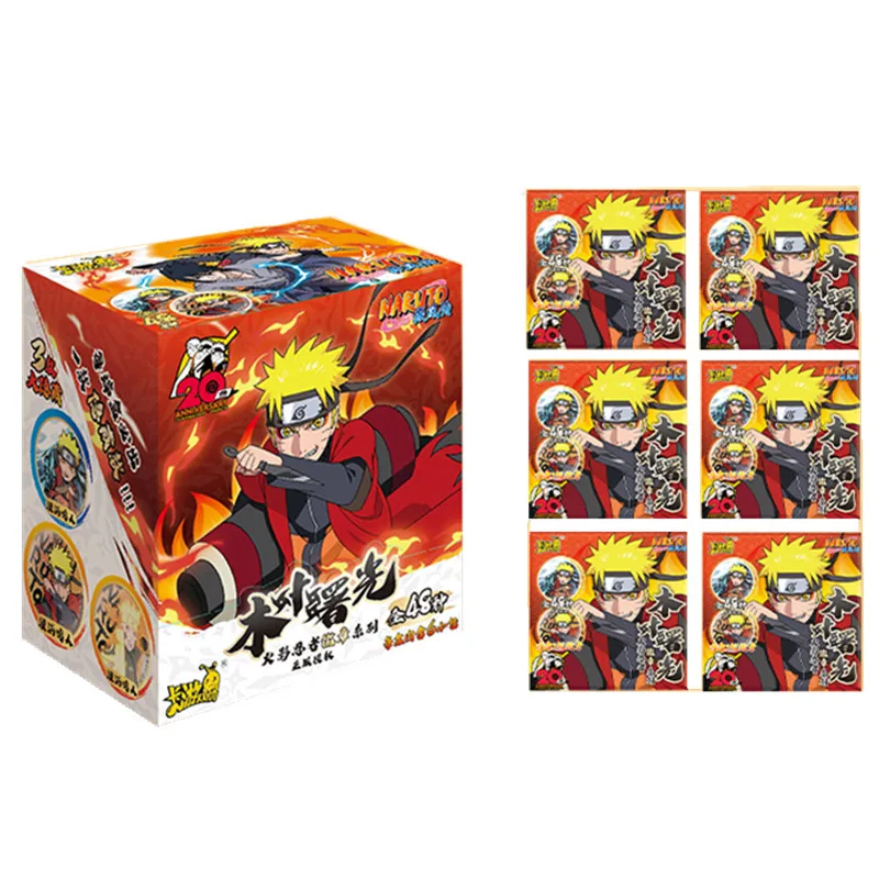2023 New KAYOU Anime Naruto Wood Leaf Dawn Badge Full Set Of Tinplate Badge Card Birthday Gift Naruto Card Box
