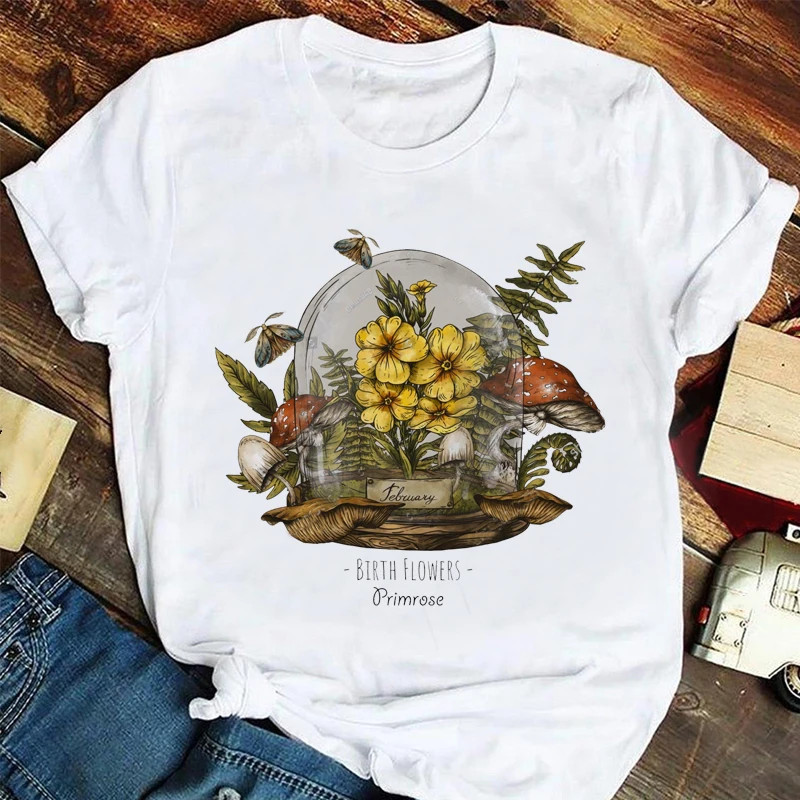 Простая Повседневная Женская милая Праздничная белая футболка 2023, Летний Новый топ с мультяшным принтом в виде грибов, футболка с коротким рукавом и принтом. Простая Повседневная Женская милая Праздничная белая футболка 2023, Летний Новый топ с мультяшным принтом в виде грибов, футболка с коротким рукавом и принтом.