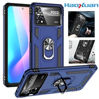 shockproof armor phone case for xiaomi poco x2 x3pro x3nfc x3 gt anti fall car bracket ring protective cover for poco x4pro 5g