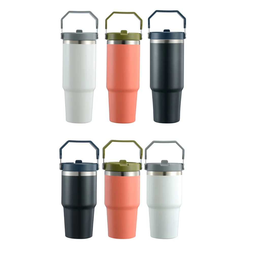 

200 унций/30 унций, зеркальная вместительная кофейная кружка Sippy с ручкой, вакуумная кружка для пива из нержавеющей стали, двухслойная дорожна...