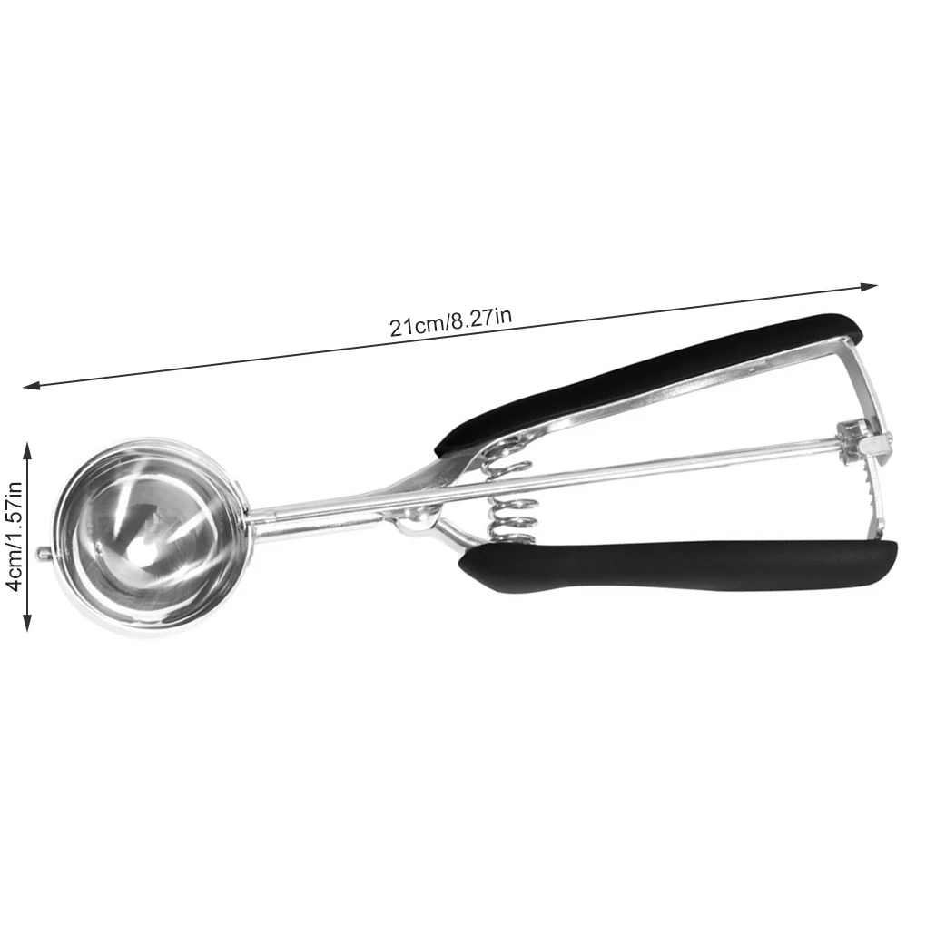 

Hot! 1PC Ice Cream Scoop 304 Stainless Steel Spring Handle Mash Potato Watermelon Ball Scoop Home Kitchen Tools 3CM/4CM/5CM