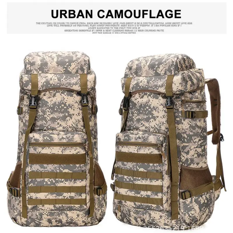 

70 Liters Camping Backpack Military Bag Men Travel Bags Tactical Army Molle Climbing Rucksack Hiking Outdoor Sac De Sport Bag