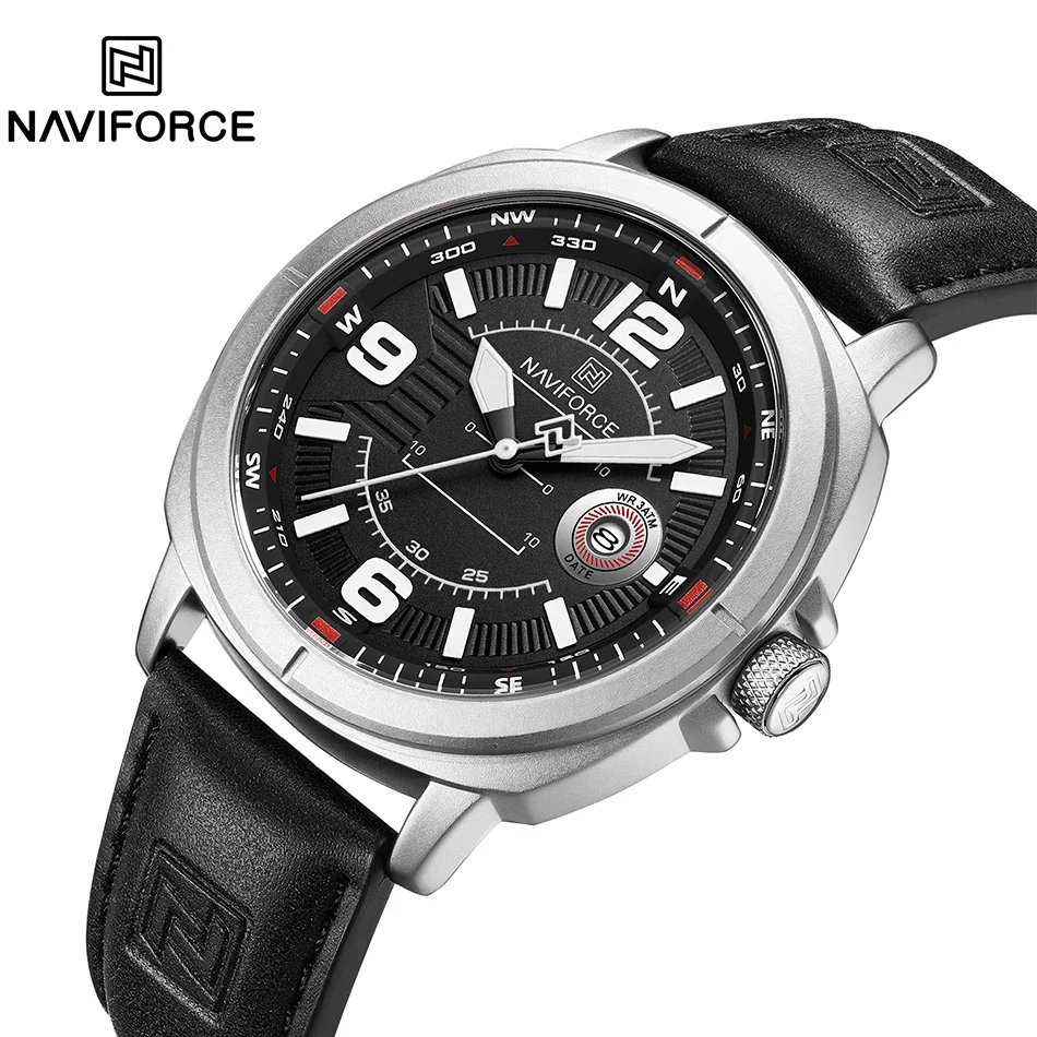 Фото Мужские наручные часы NAVIFORCE с календарем, высококачественный ремешок из полиуретана, кварцевый механизм, автоматическое отображение даты, водонепроницаемые, Reloj Hombre №2